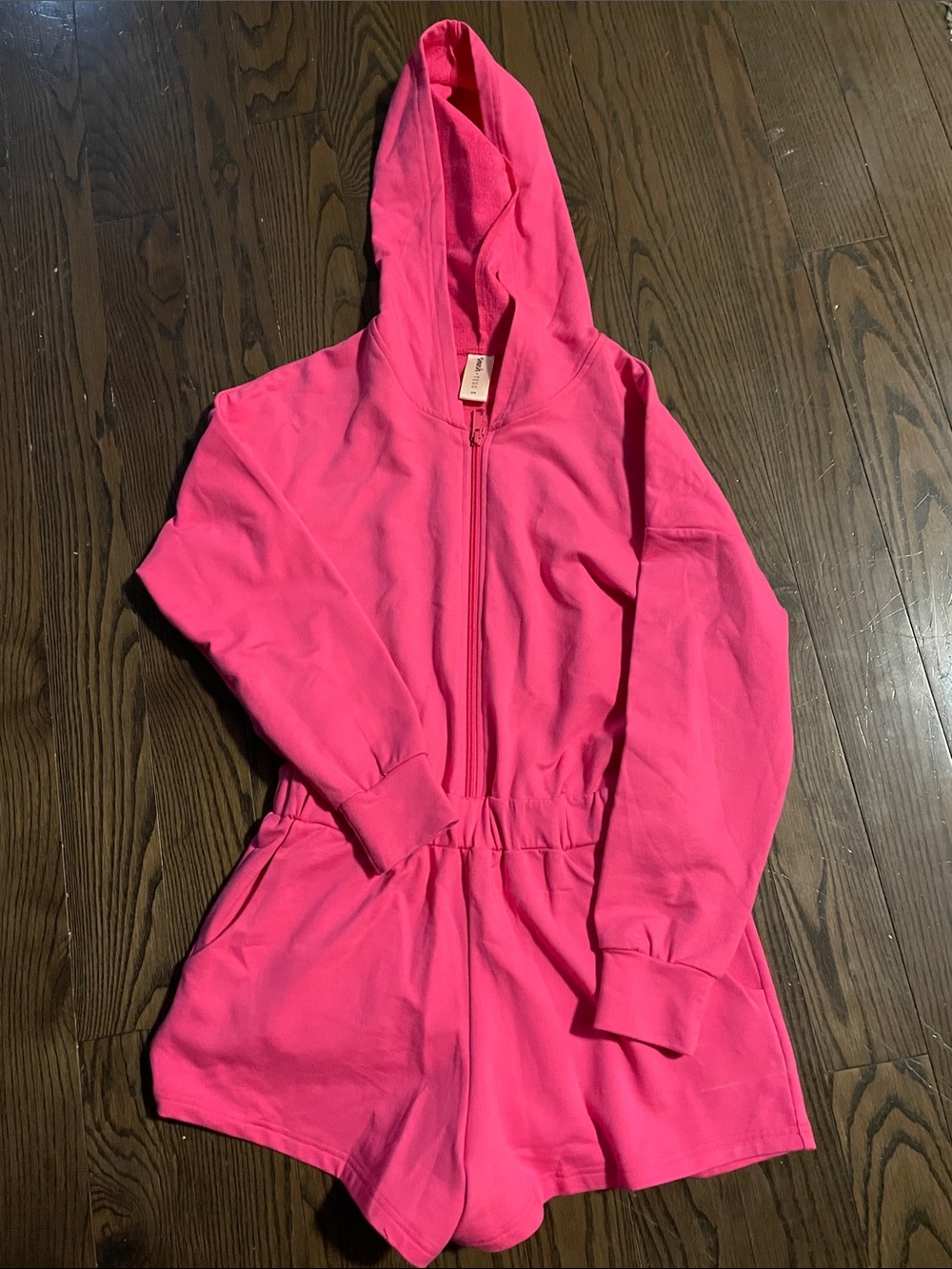 NWOT Smash + Tess Bright Pink Hooded Romper